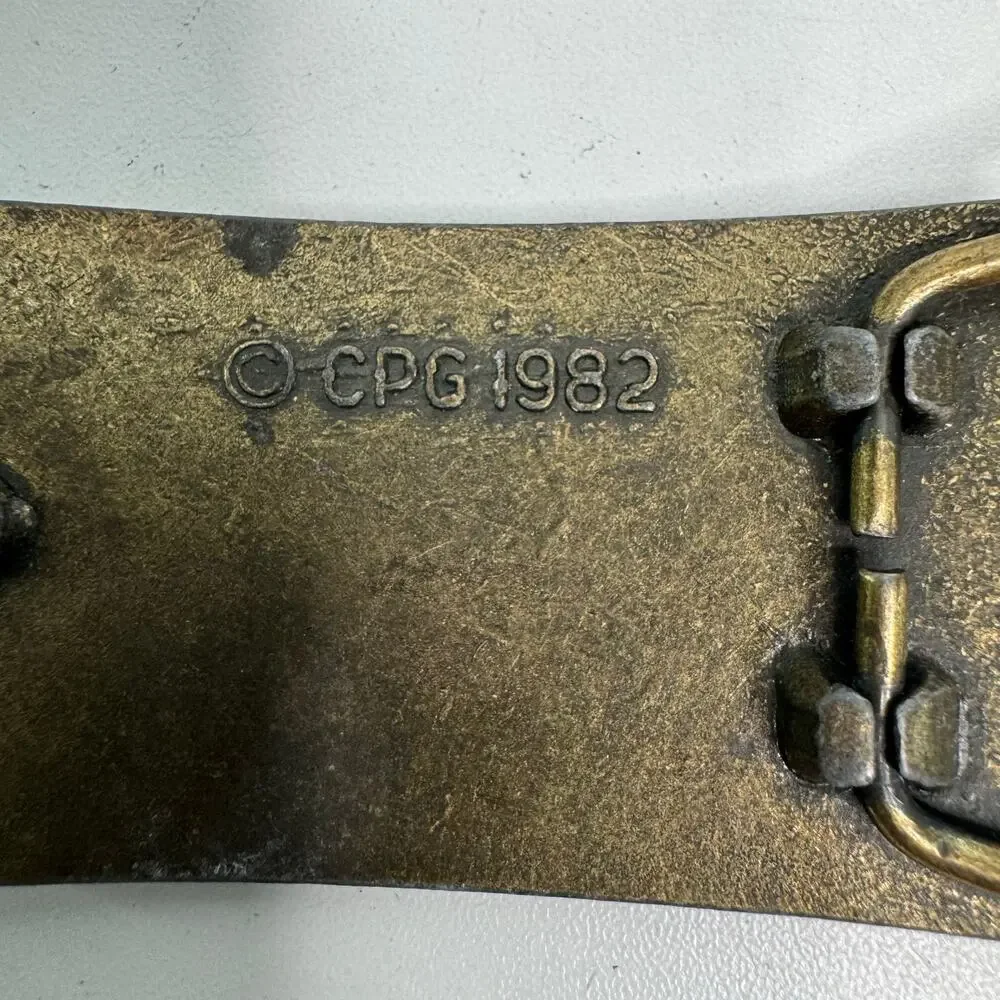 Vintage Kenner Fast 111's One of a Kind License Plates! 1982 Belt Buckle Brass